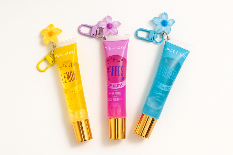 Lip gloss con llavero